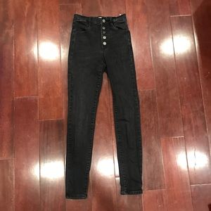 5 BUTTON BLACK JEANS ~ GARAGE CLOTHING